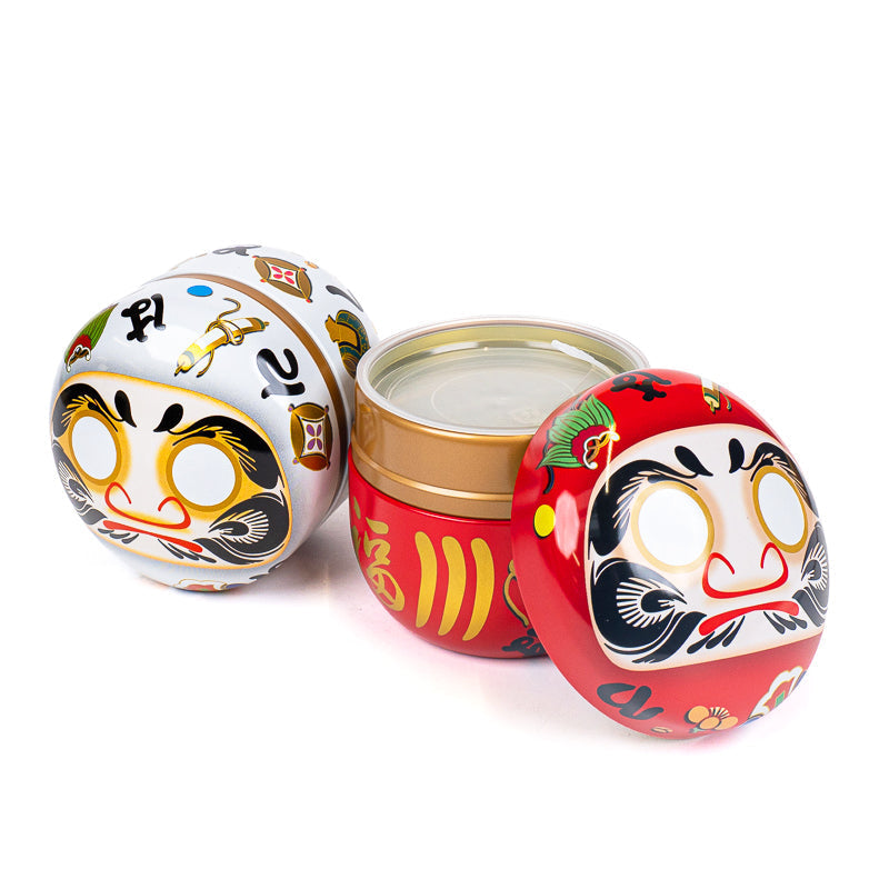 Sæt med 2 Tedåser i Metal - Daruma