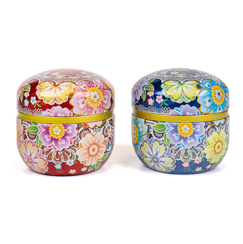 Sæt med 2 Tedåser - Japanske Blomster