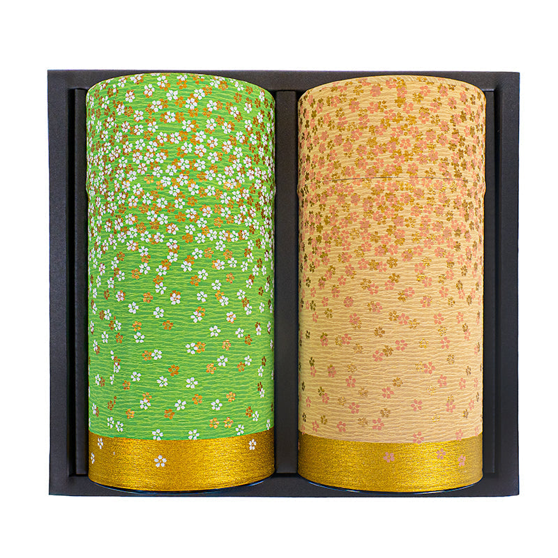 Sæt med 2 Tedåser med Washi-papir - Hanazono