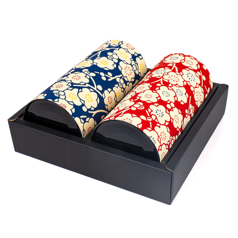 Sæt med 2 Tedåser med Washi-papir - Ume