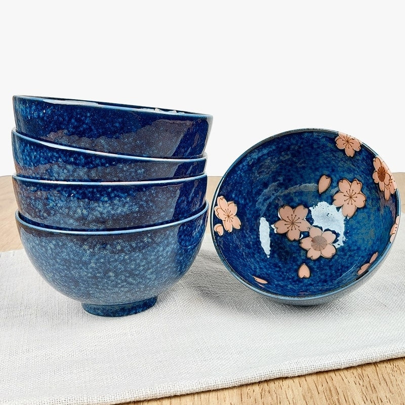 Sæt med 5 japanske sakura-skåle