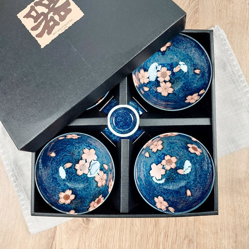 Sæt med 5 japanske sakura-skåle