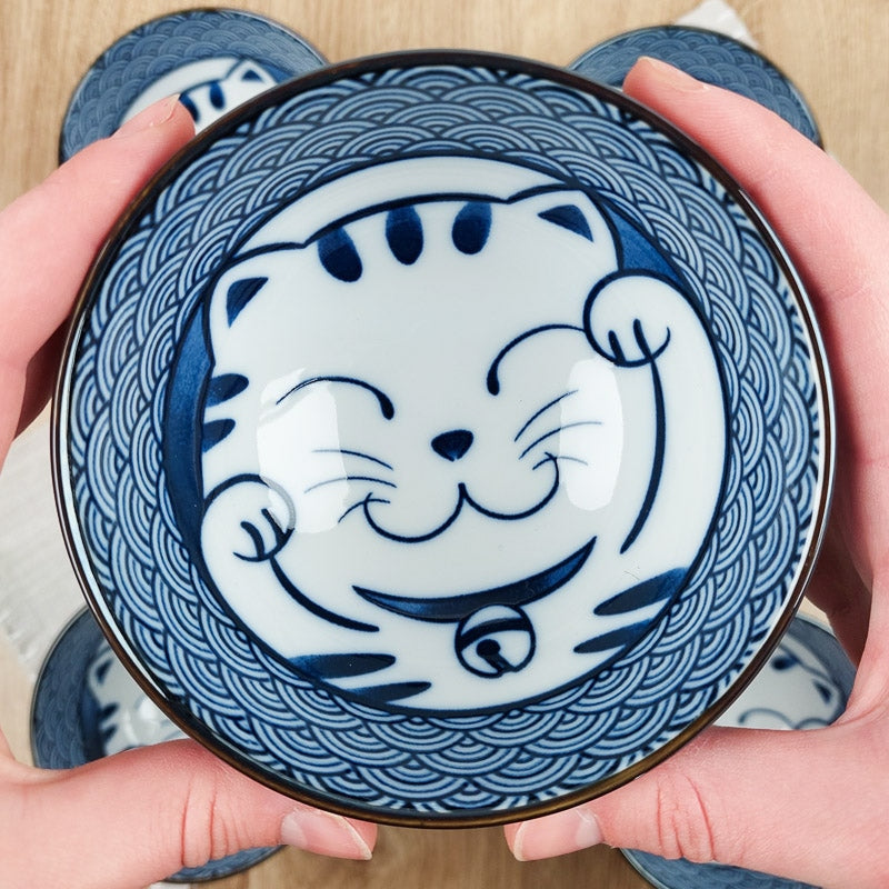 Sæt med 5 Maneki Neko skåle