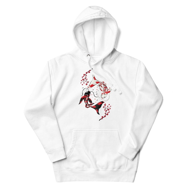 Sakura Koi japansk sweatshirt S / Hvid