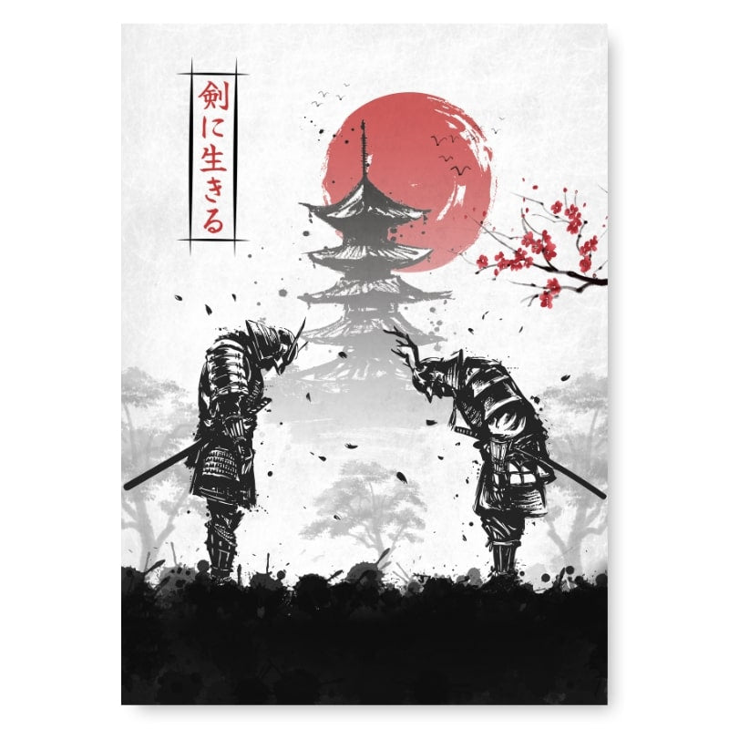 Samurai Duel japansk plakat A3