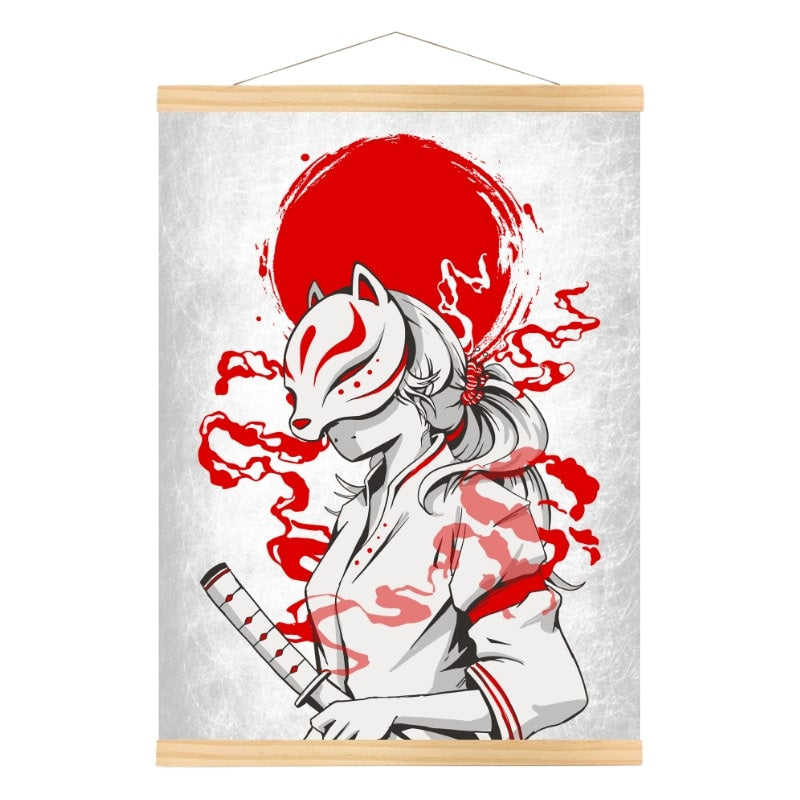 Samurai Kitsune japansk plakat A3
