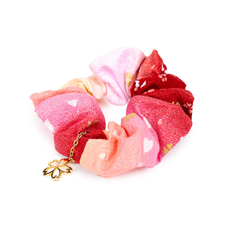 Scrunchie Hårelastik i Japansk Stof Rosa
