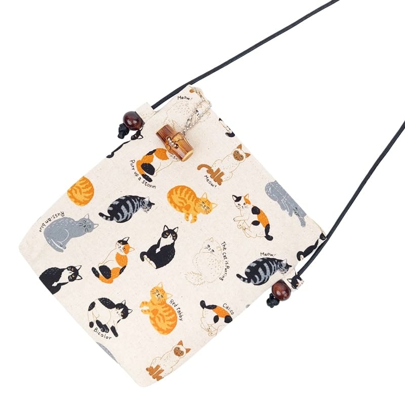 Skuldertaske med japanske katte
