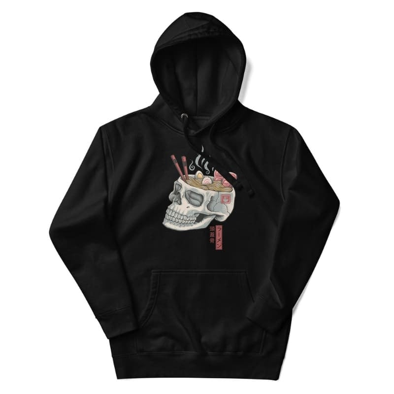 Skull Ramen japansk sweatshirt S / Sort