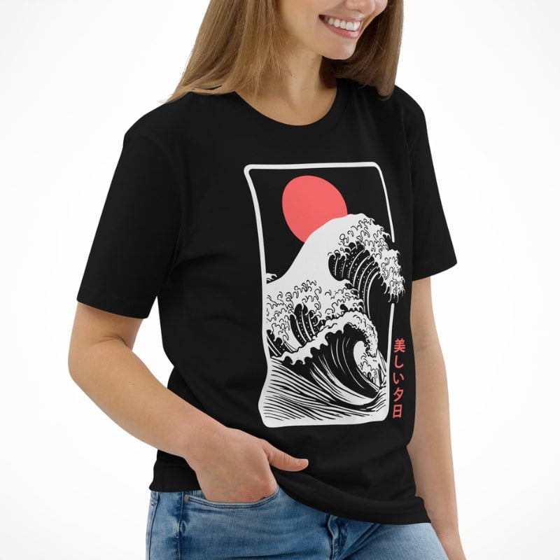 Solnedgang Kanagawa Japansk T-shirt