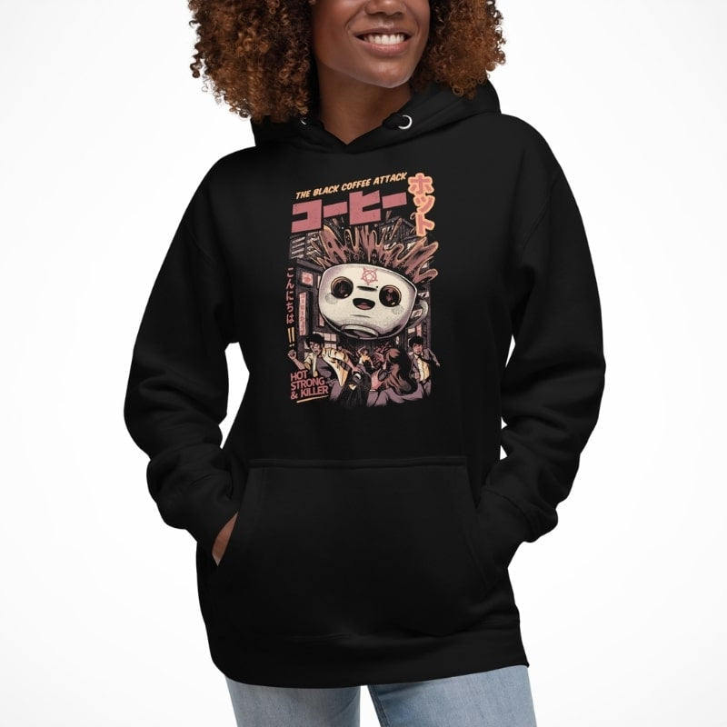 Sort kaffe japansk sweatshirt