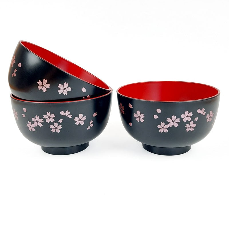 Sort Sakura japansk suppeskål