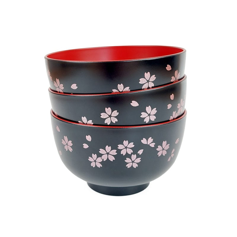 Sort Sakura japansk suppeskål