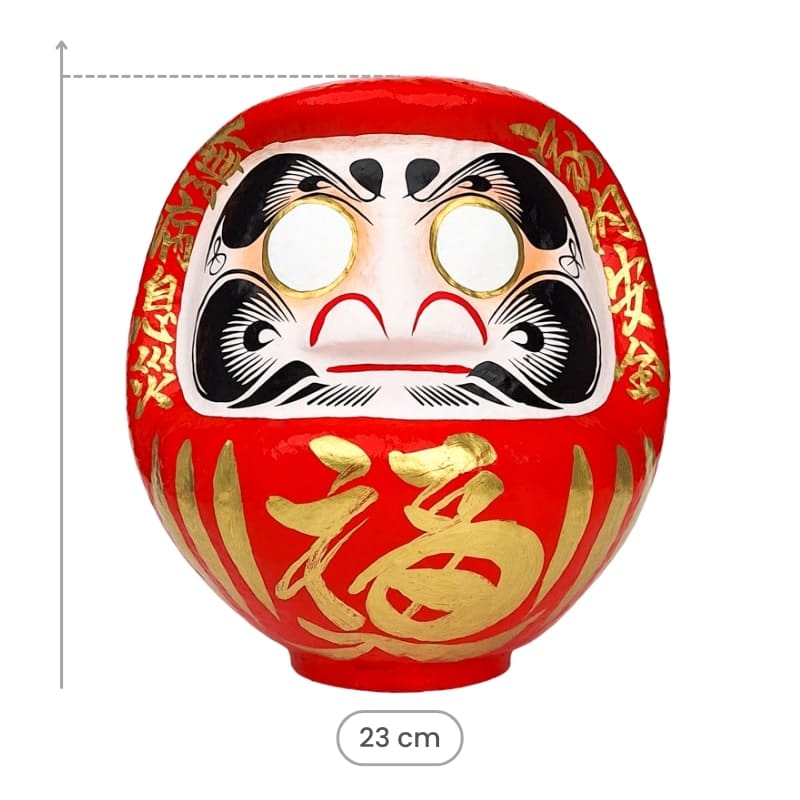 Stor rød daruma - 23 cm