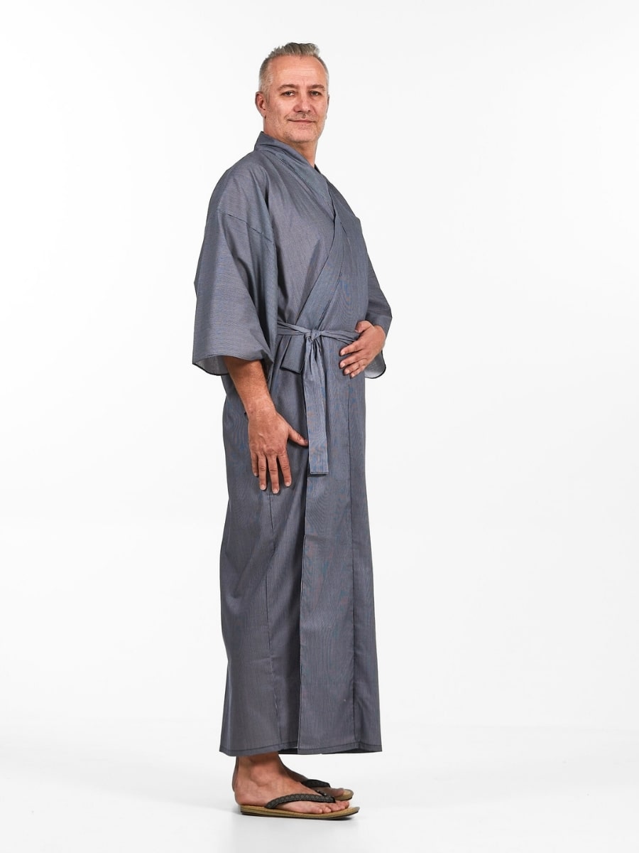 Stribet Yukata Kimono til mænd