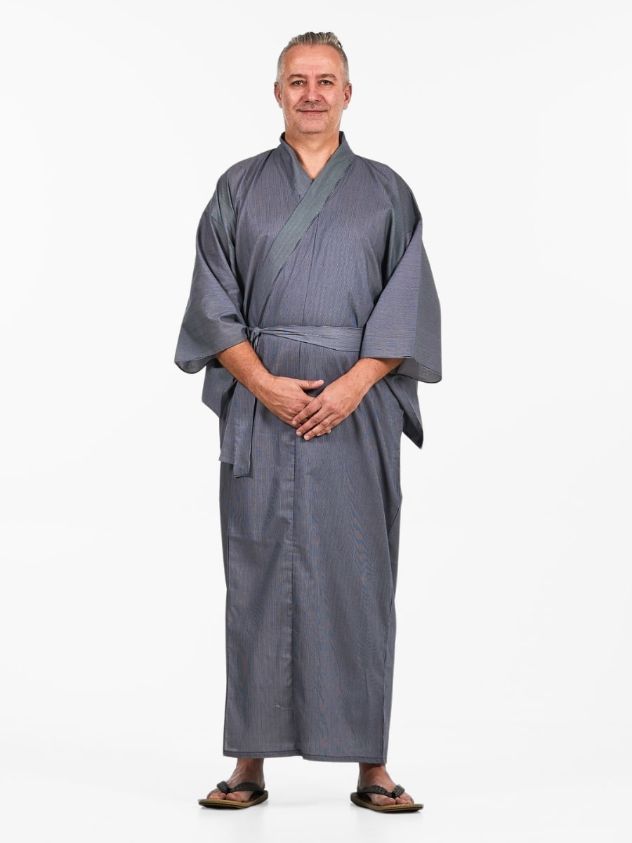 Stribet Yukata Kimono til mænd S