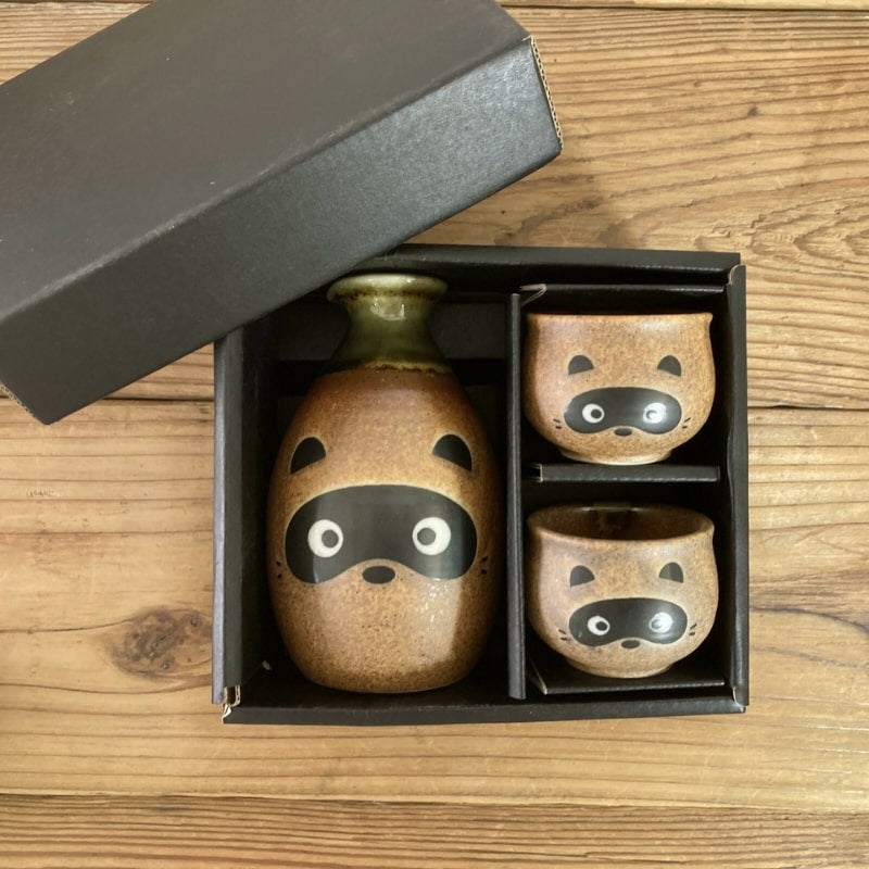 Tanuki japansk sake-sæt
