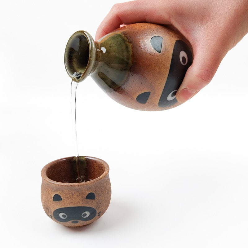 Tanuki japansk sake-sæt