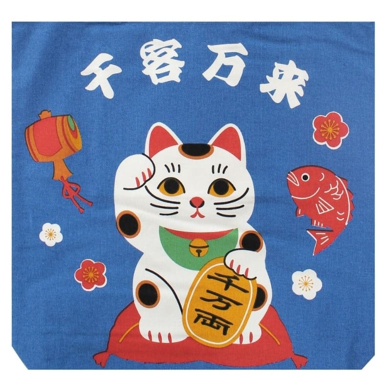 Taske Blå Maneki Neko Velsignelse