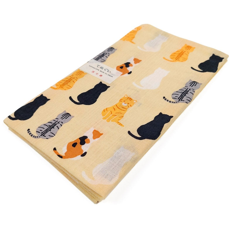 Tenugui håndklæde Katte-design