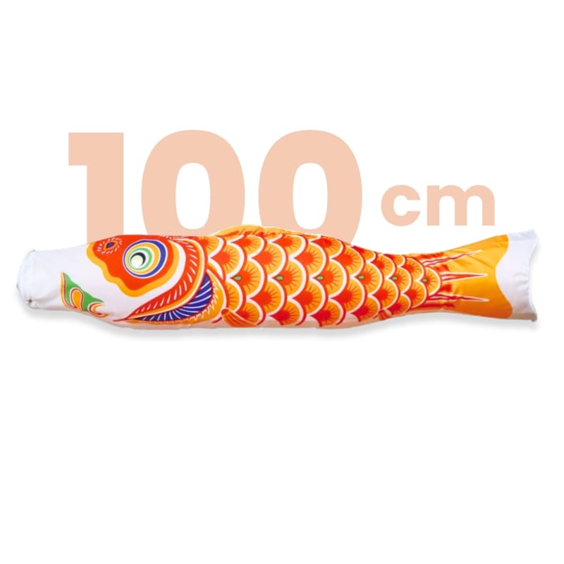 Traditionel japansk Koinobori Orange - 100 cm