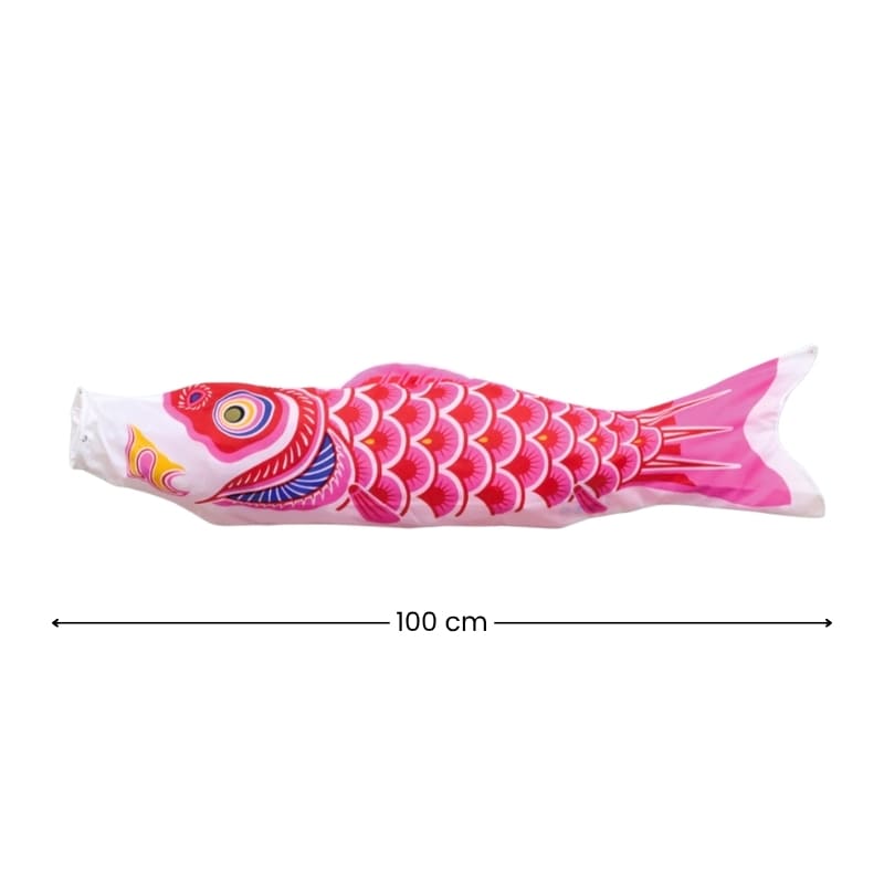 Traditionel lyserød japansk koinobori - 100 cm