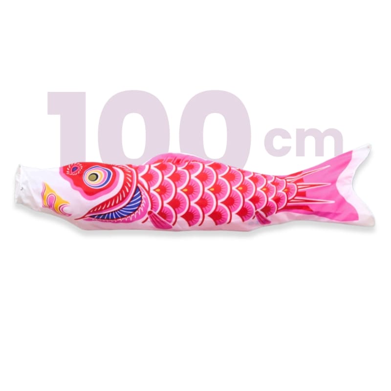 Traditionel lyserød japansk koinobori - 100 cm