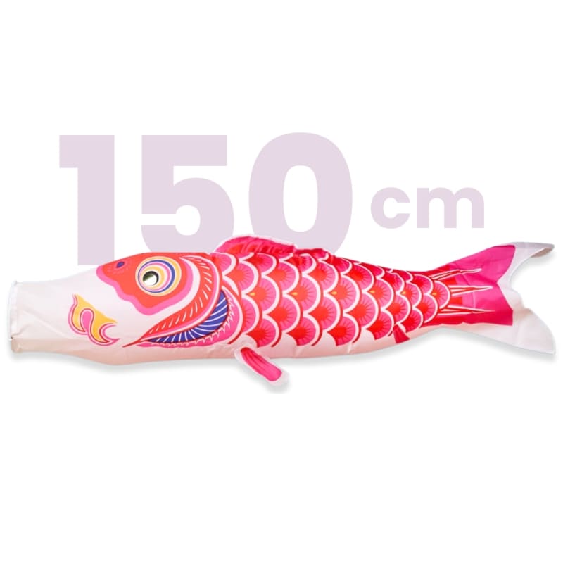 Traditionel lyserød japansk koinobori - 150 cm