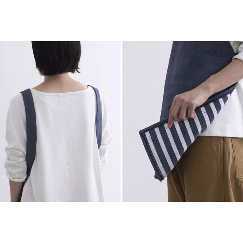 Unisex blåt kort japansk forklæde