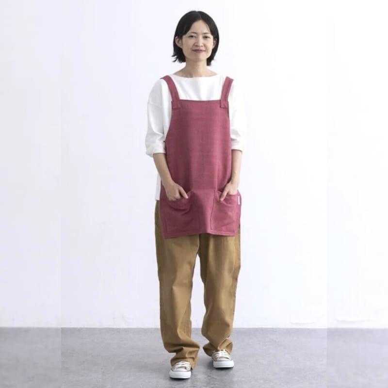 Unisex kort japansk forklæde rød