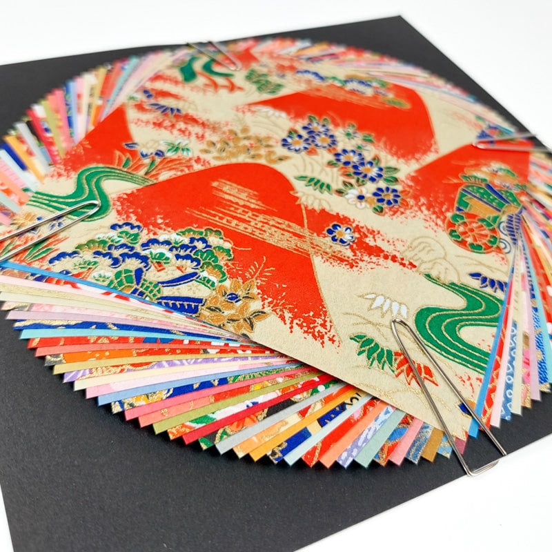 Washi Chiyogami japansk papir - 10x10 cm