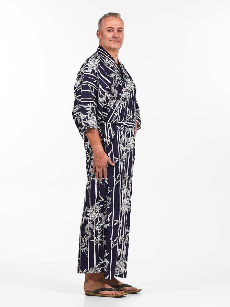 Yukata Kimono i bambus og drage til mænd