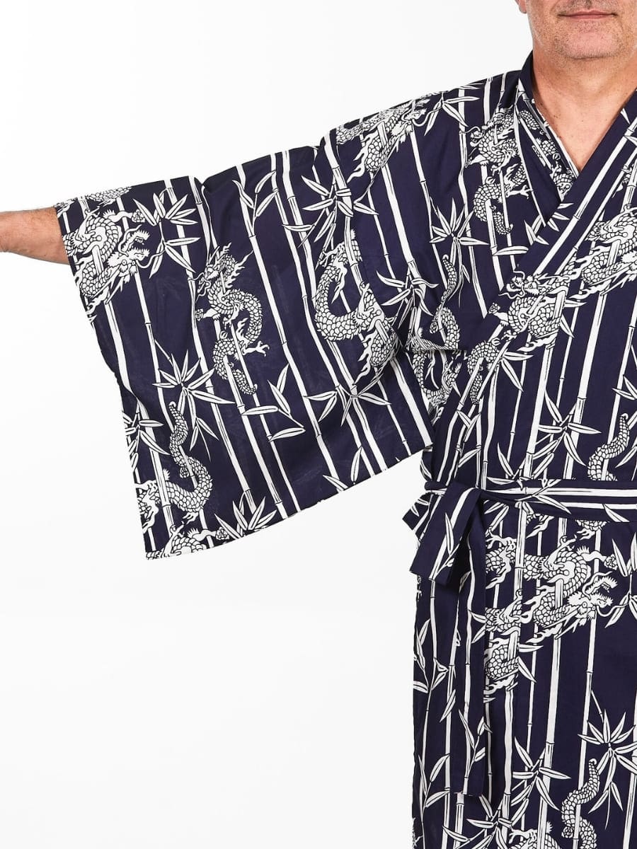 Yukata Kimono i bambus og drage til mænd