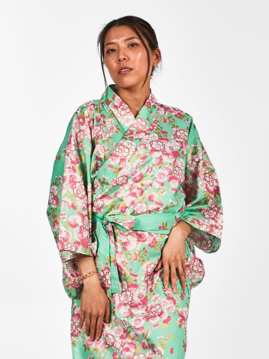 Yukata Kimono Sakura Flower til kvinder