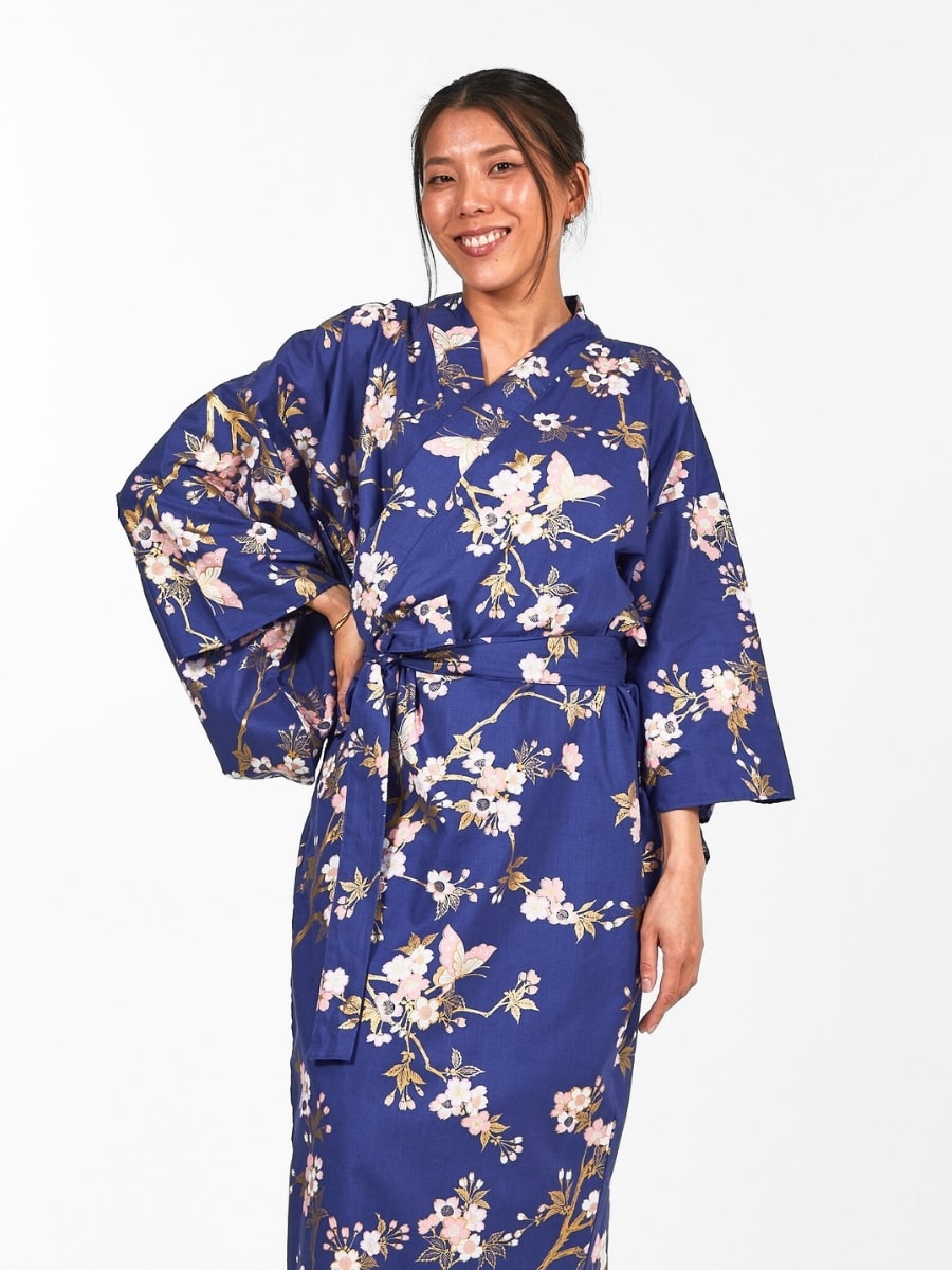 Yukata Kimono til kvinder Sakura to Chō