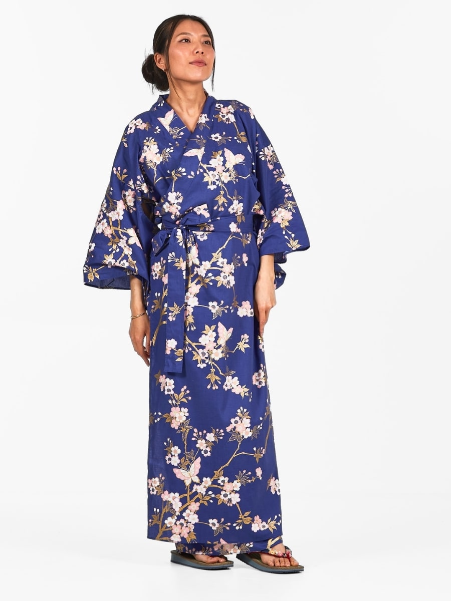 Yukata Kimono til kvinder Sakura to Chō