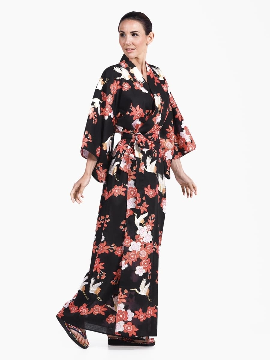 Yukata Kimono til kvinder Tsuru to Ouka S
